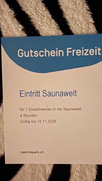 2 Gutscheine Sauna Säntispark Kaufen auf Ricardo