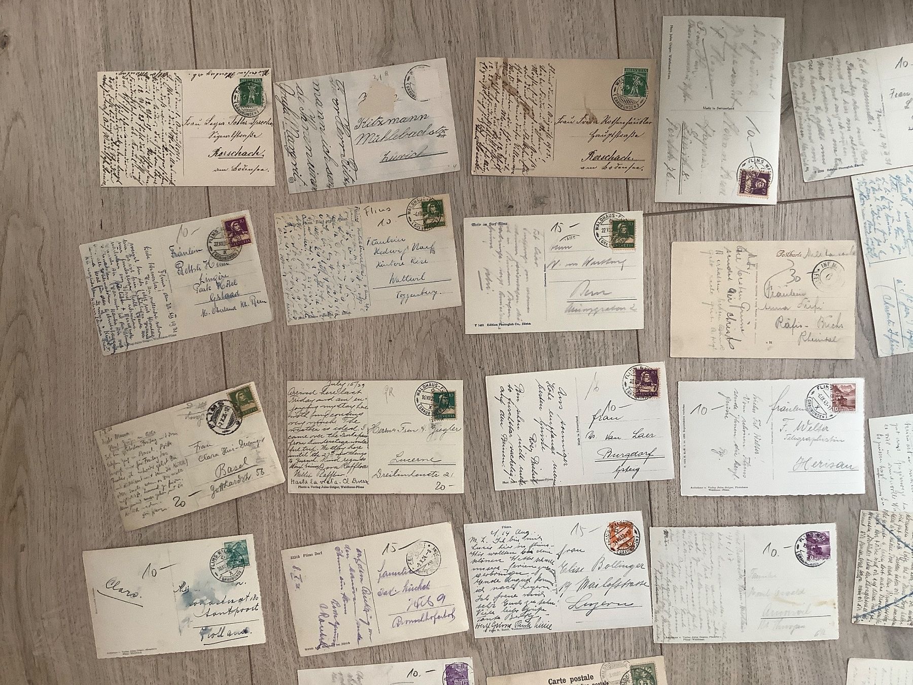 Cartoline postali: 50 alte, gelaufene Ansichtskarten Flims ab 1907 – Usato da St. Gallen venduto da herbrig2 9