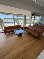 Echt-Ledersofa Set 2er und 3er Cognac gute Zustande