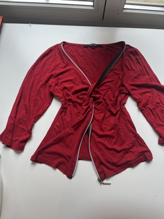 Unique long sleeve y2k zipper top