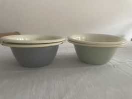 4 Müesli Schalen / Dessertschalen, Emaille