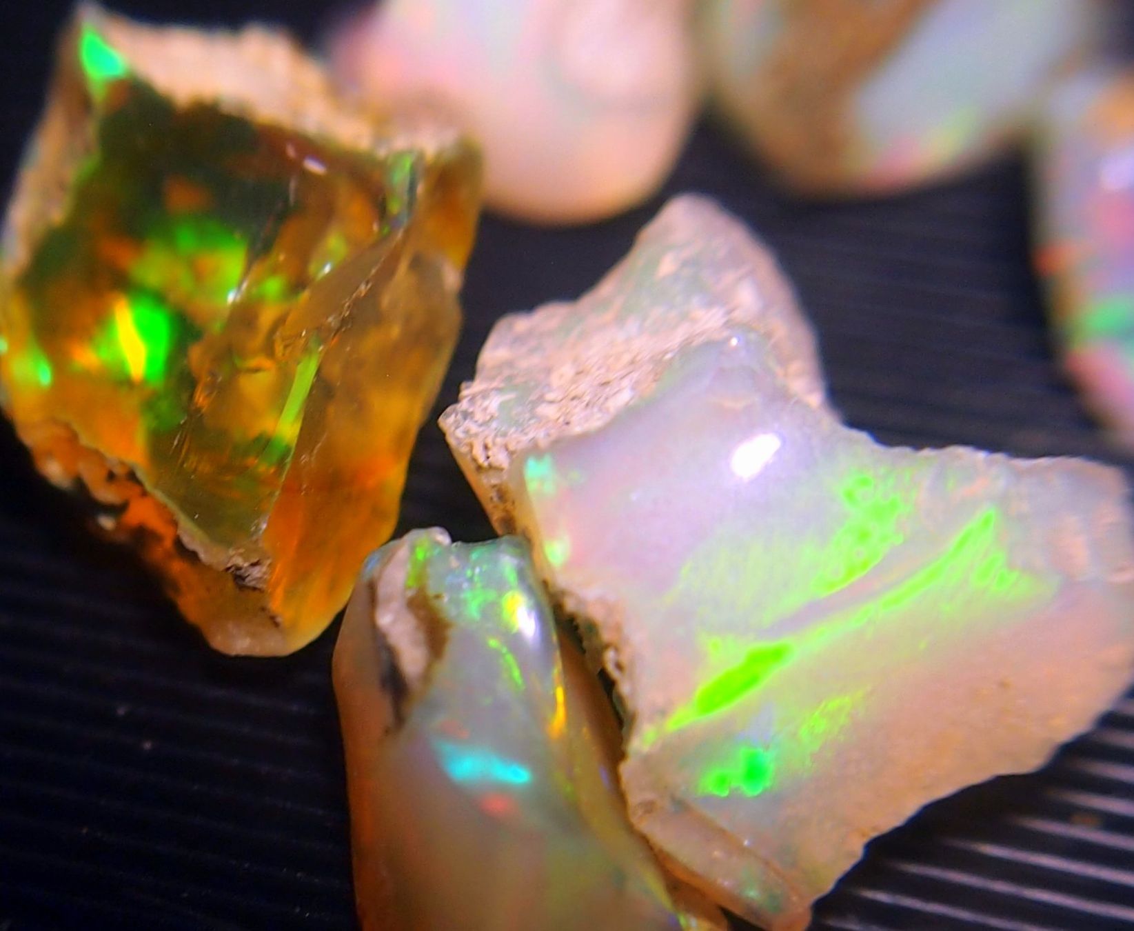 Pietre preziose: 6 rohe Feueropale multicolor, 17 crt. – Nuovo e nell'imballaggio originale da Reinach BL venduto da Marcopal 3