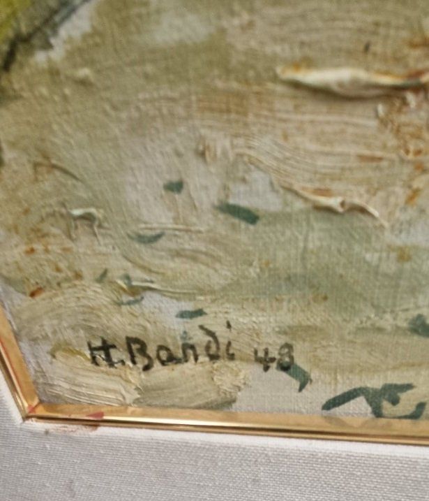 Dipinti: Ölgemälde Landschaft H. Bandi 1948 – Usato da Flums venduto da Flumsantik 1