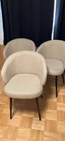 3x Stuhl Beige Webstoff