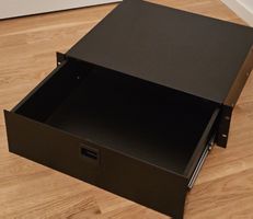 Schublade schwarz Metall Rack Samson 19"