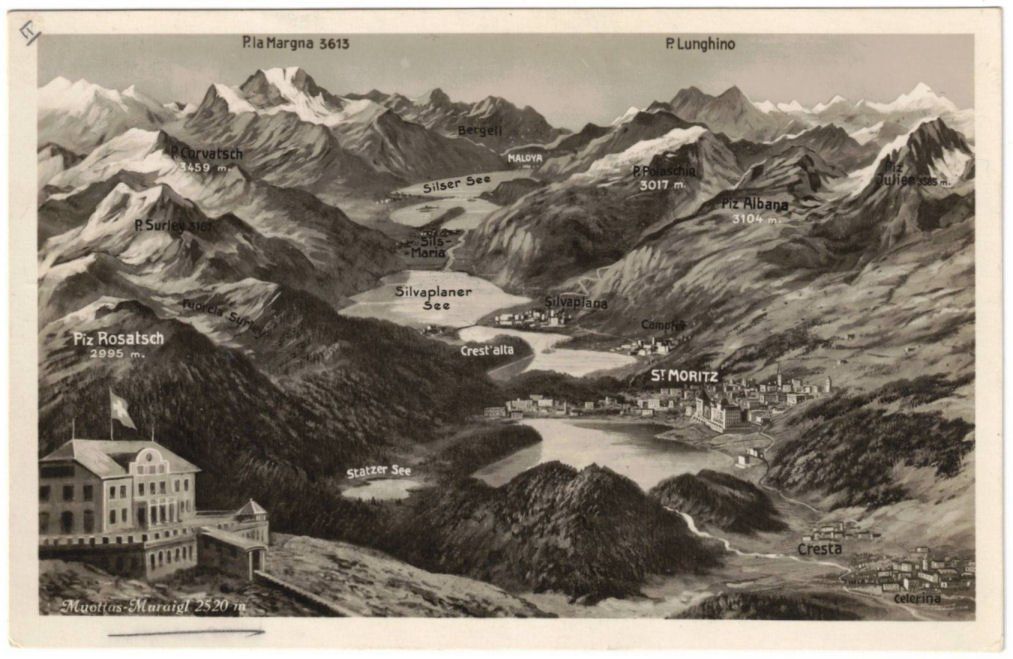 Cartoline postali: St. Moritz - Standseilbahn Muottas Muragl Bergstation – Usato da Binningen venduto da Mountainrider
