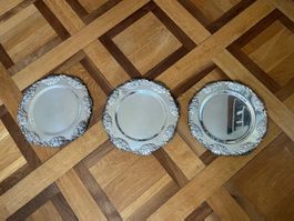 Vintage Platzteller aus Metall, versilbert, 3er-Set