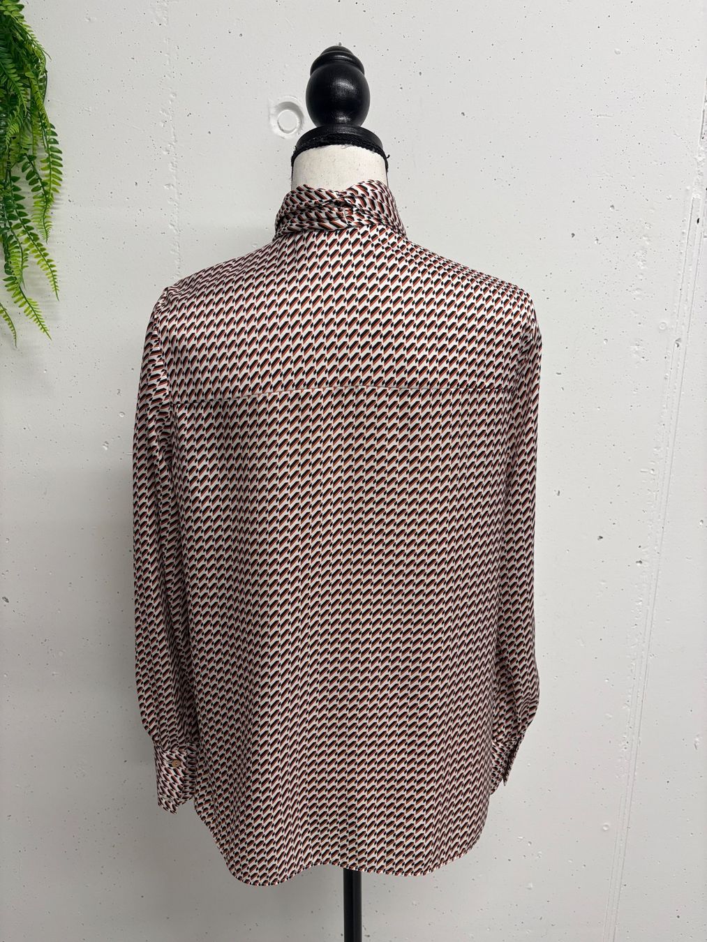 Massimo Dutti Blusen: Massimo Dutti Schluppenbluse Gr. 34/36 Print creme bordeaux – Neu (gemäss Beschreibung) aus Regensdorf von secondchancefashion 3