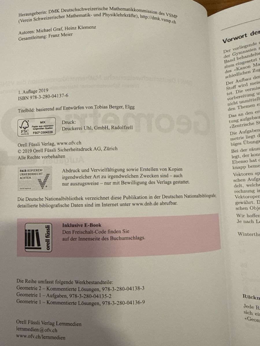 Libri: Geometrie 2 Aufgabenheft – Usato da Meilen venduto da vil_j6bf 2