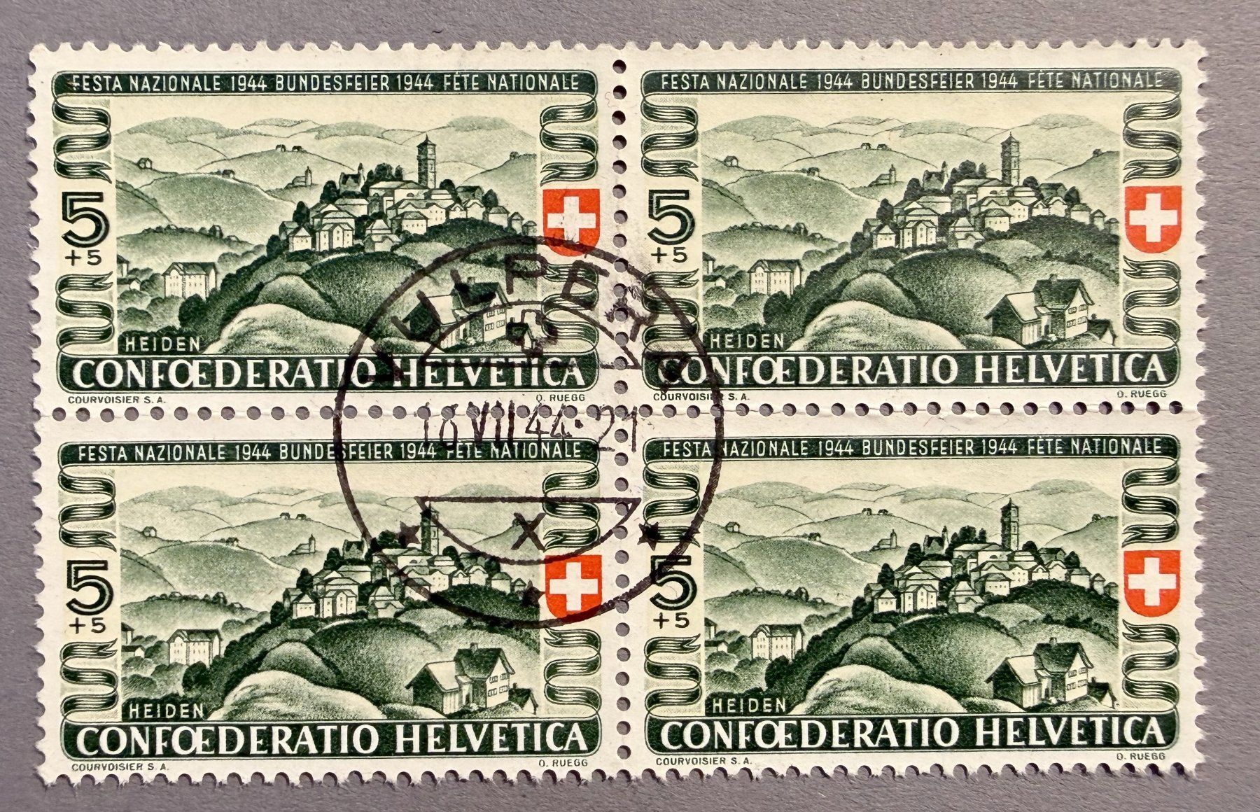 Tutti i francobolli: PP22 Viererblock Stempel Vulpera SBK 15.- – Usato da Steinhausen venduto da yukon26