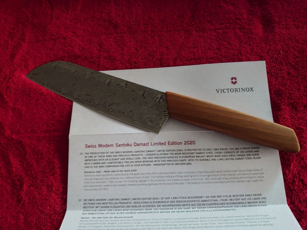 Swiss modern santoku outlet damast limited edition 2021