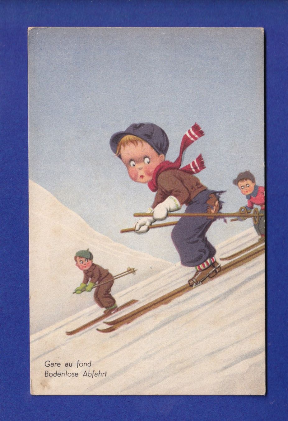 Cartoline postali: ENFANT - Garçons à ski – Usato da Pully venduto da nicecards-shop