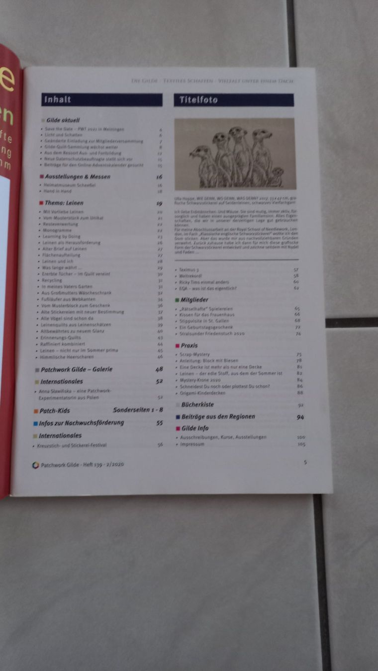 Riviste & Magazine: 2 Patchwork Gilde Magazine: Quilts & Textile Kunst – Usato da Winistorf venduto da acreativ4 2