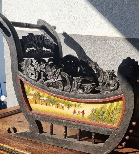 Schlitteln: Antiker Schlitten aus Bayern Stossschlitten – Gebraucht aus Flums von Flumsantik 4