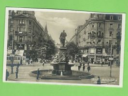 Zürich Bahnhofplatz Alfred Escher Denkmal Postkarte um 1930.