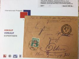 Brief mit Stempel OLten vom 30.01.1915, Strafport.zensuriert