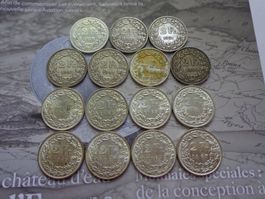 15 x 2 Fr. 1878-1905-21-2x41-45-61-63-64-3x65-3x67