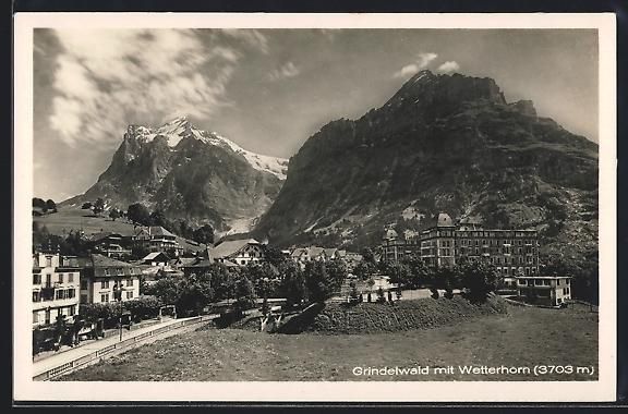Cartes postales: Grindelwald, Strassenpartie mit Hotel un – D'occasion à Berlin par bartko-reher