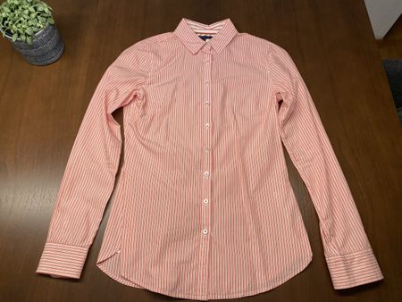 Tommy Hilfiger Bluse, gestreift weiss/orange, Gr. 4