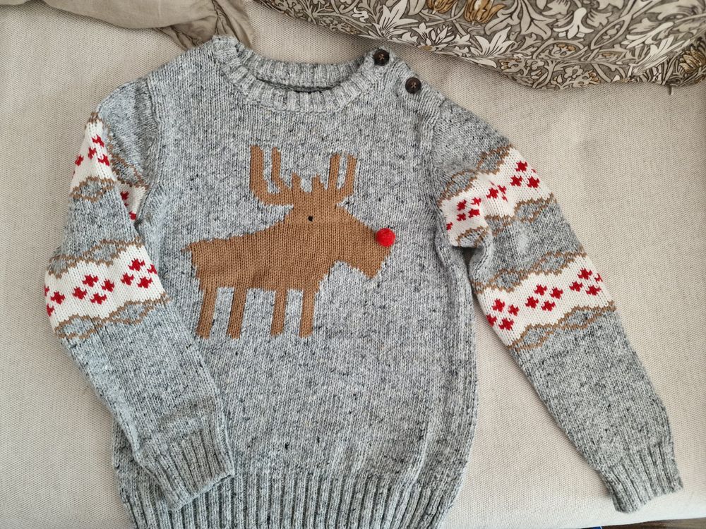 QHP Ohrenhaube Weihnachten Mit Rudolph-Print - Für Pferde, Größe Warmblut | Aus Polyester