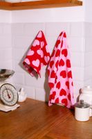 Geschirrtücher Love Set 2-tlg rot rosa NEU!