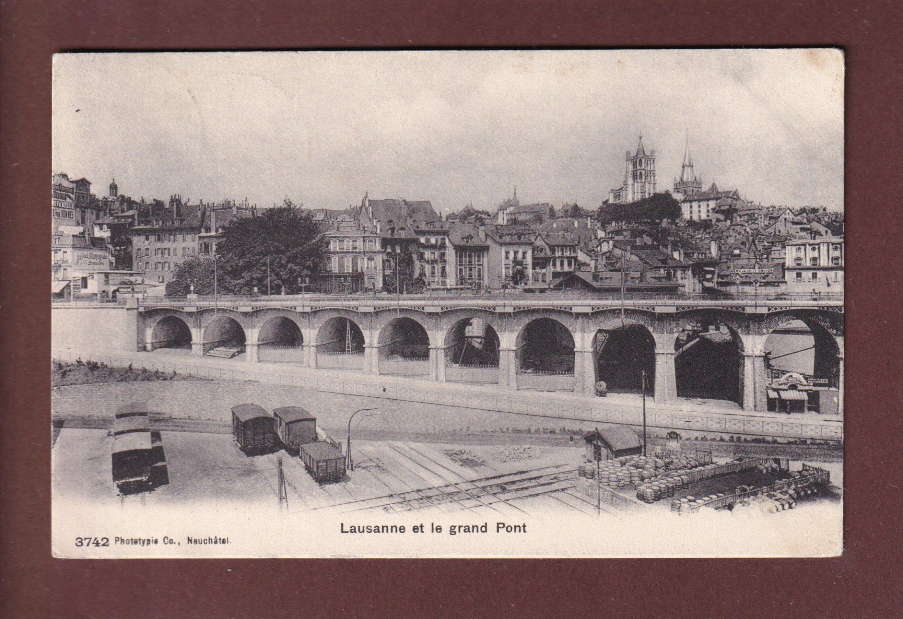 Cartoline postali: LAUSANNE - Grand Pont - 1907 – Usato da Pully venduto da nicecards
