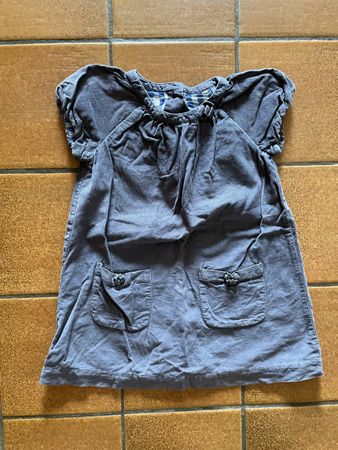 Baby Boden Jeans Kleid grau