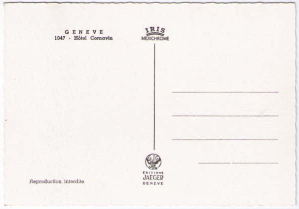 Cartoline postali: Genf / Genève - Hôtel Cornavin – Usato da Binningen venduto da Mountainrider 1