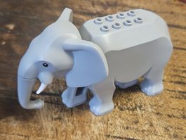 lego figurine animal Light Bluish Gray Elephant,