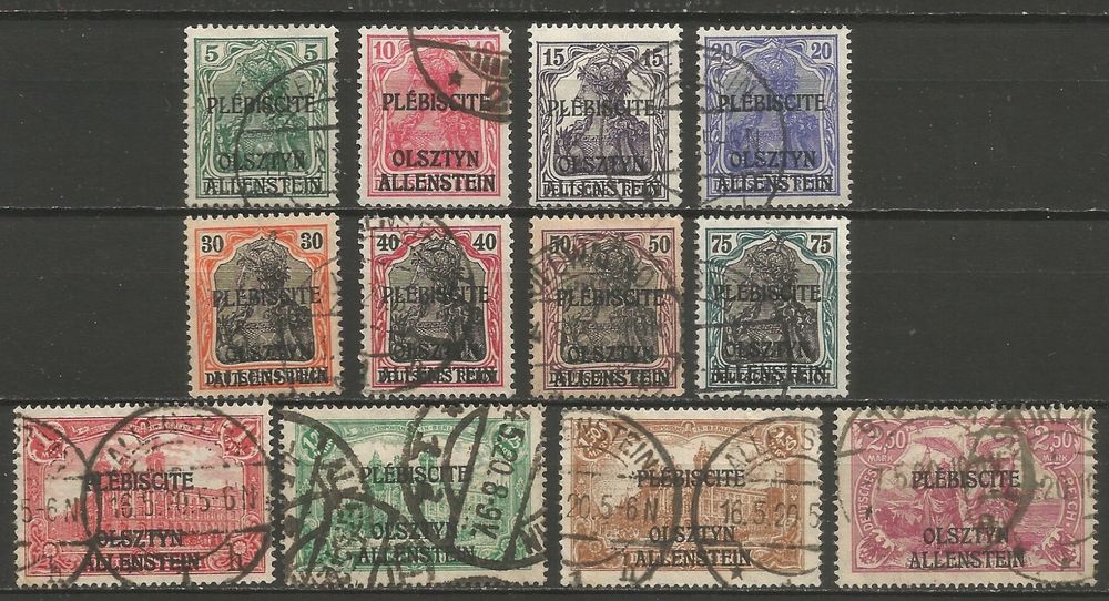 Timbres Gdansk 1920 – Série 16-20 Complète – Allemagne-Surcharge – Avec Charnière