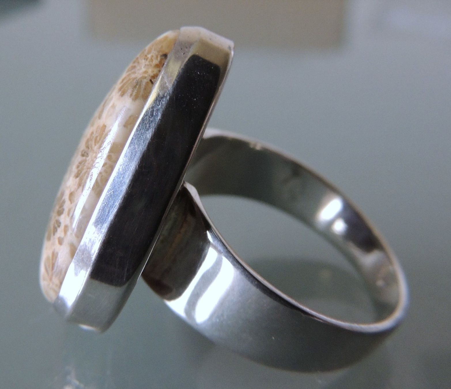 Anelli: Fossile Koralle Silber 925 Fingerring – Nuovo e nell'imballaggio originale da Waldenburg venduto da schaller707 5
