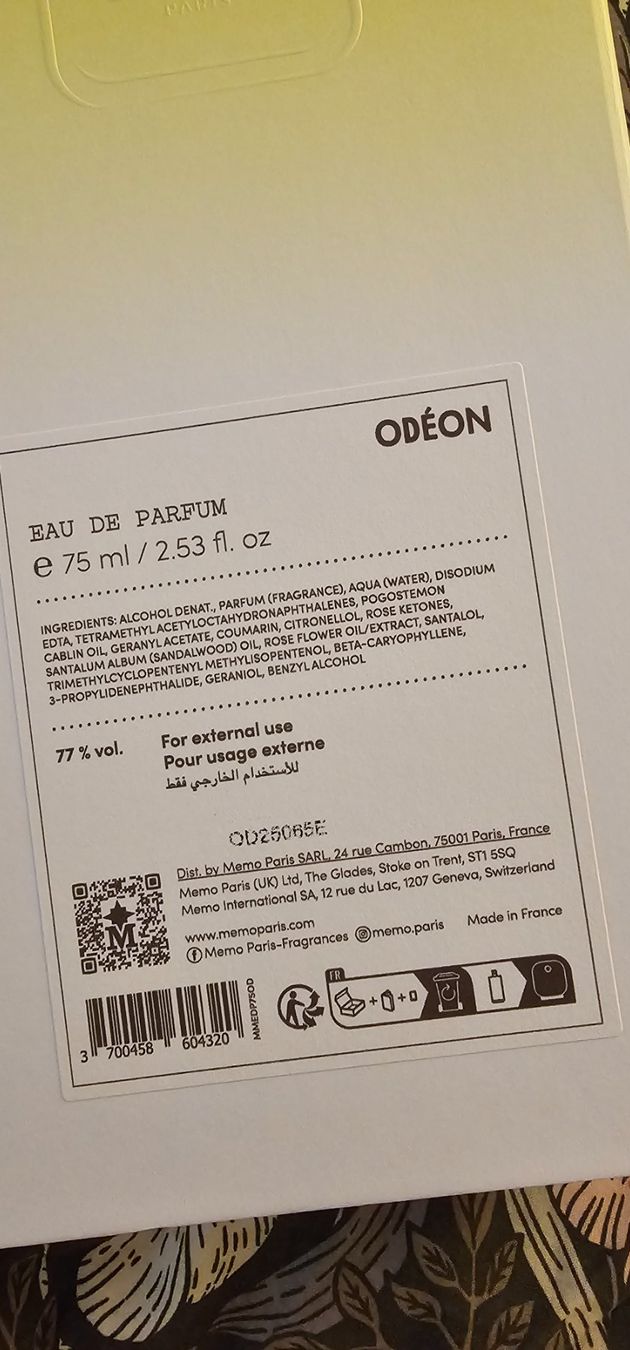 Profumi & Eau de Toilette: Memo Paris Odéon, 75 ml – Nuovo (secondo la descrizione) da Worb venduto da helene_81 4