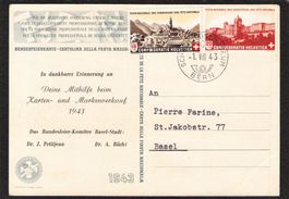 Bundesfeierkarte 1943 , Nr. 74 Za mit Zudruck, Kat. 275.-