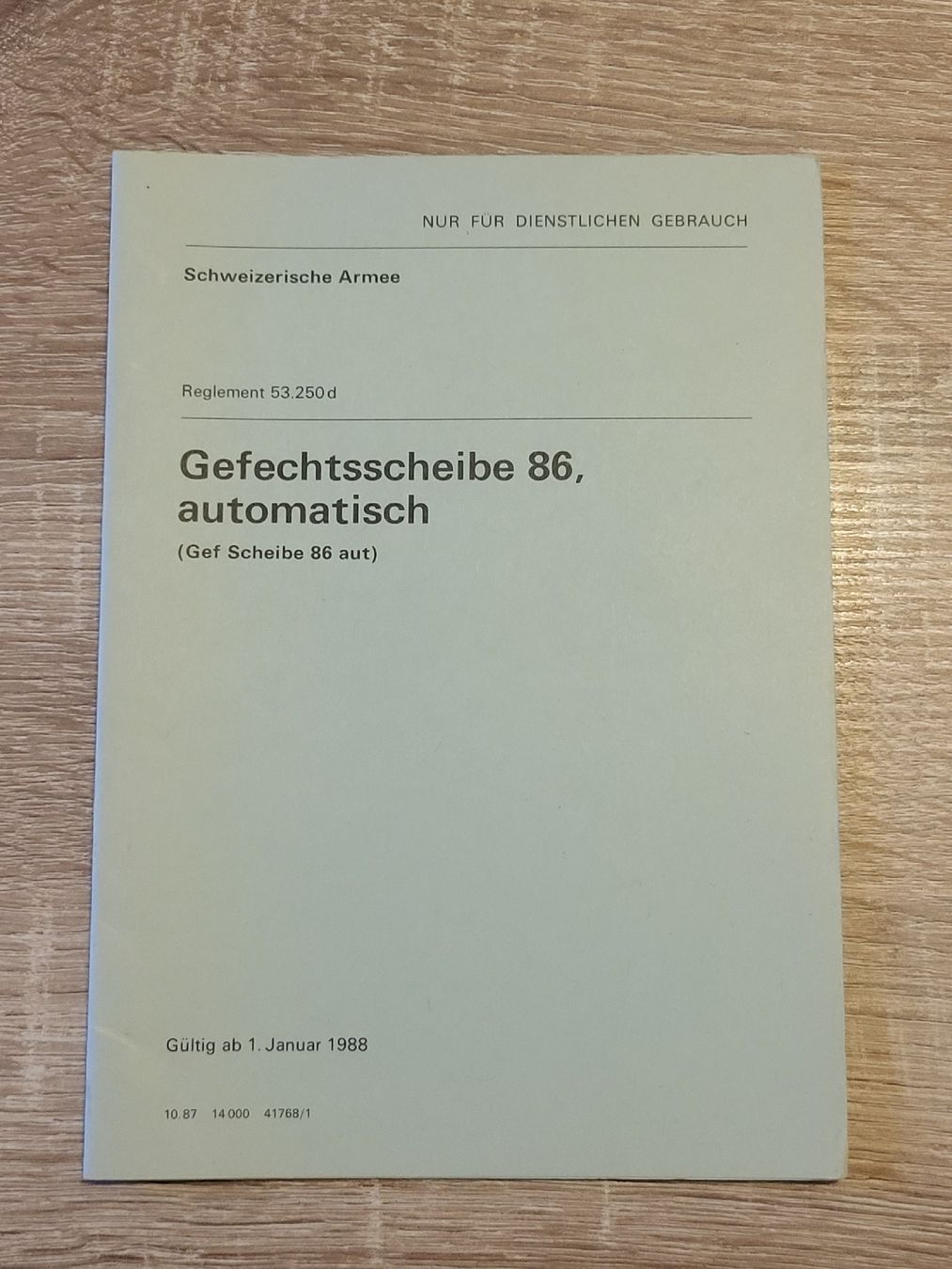 Livres: Reglement "Gefechtsscheibe 86, automatisch" – D'occasion à Massongex par Jalon71