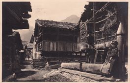 Lötschental Dorfstrasse in Kippel 1930