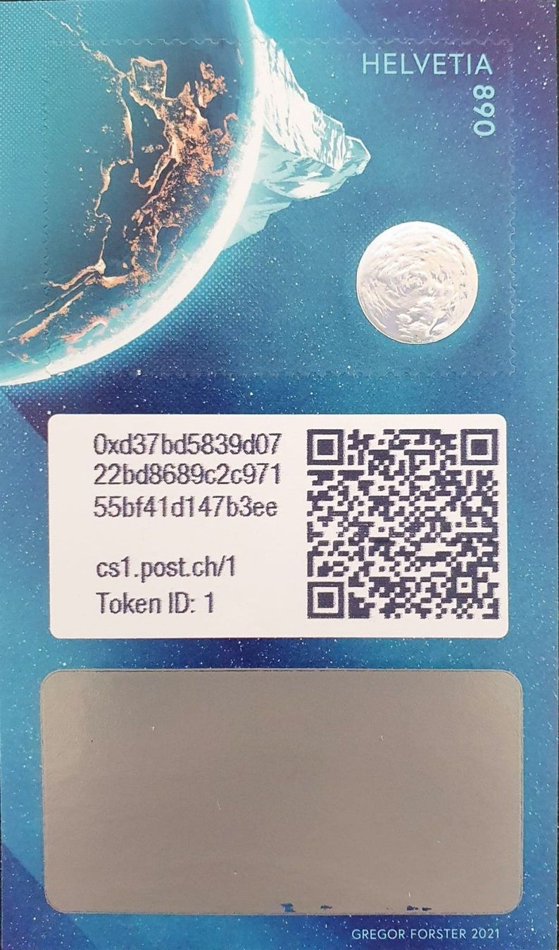 Tutti i francobolli: Swiss Crypto Stamp 1.0 ID 1 Matterhorn – Nuovo e nell'imballaggio originale da Winterthur venduto da andrekeller95