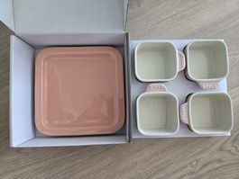 Staub Set Apéritif Pink Ceramic Tapas Set, New in Box