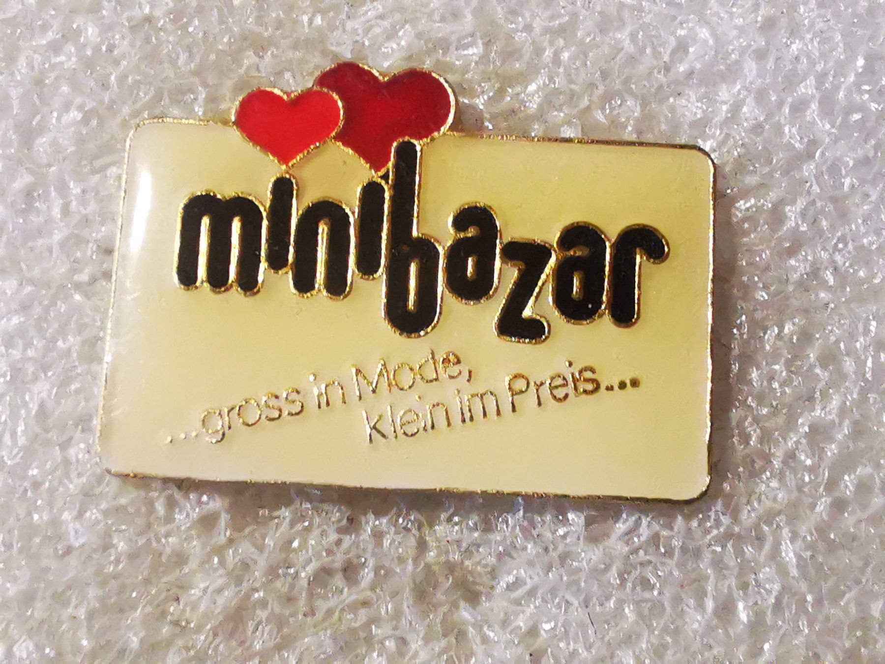 Placchette & Badge: Ansteckpin 92: minibazar – Usato da Oppligen venduto da Pin-Fall-Shop