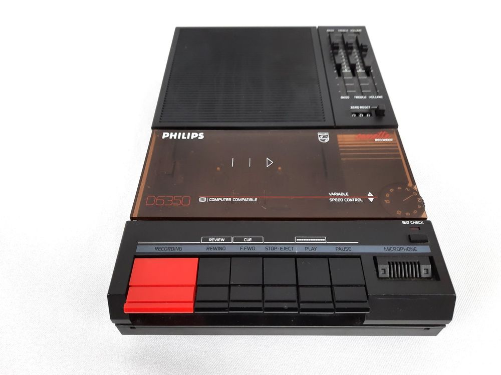 Magnétophone à Cassette Philips D6350 Avec Contrôle De Vitesse Pitch - Lecture/Enregistrement - Occasion