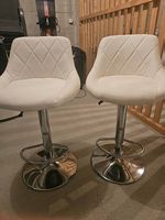 Barhocker höhenverstellbar  Weiss/Kunstleder