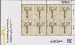 2024, Nr.2026 Zierbogen (KUNST) mit Ersttags-Stempel.