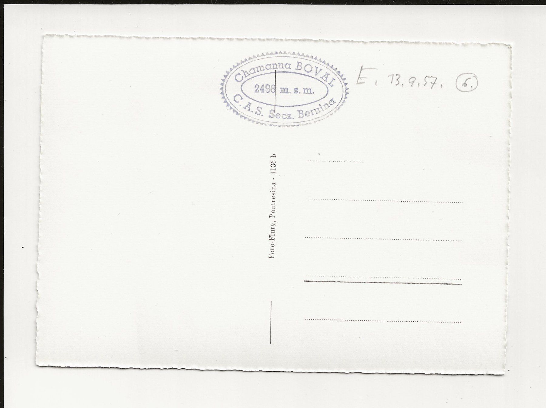 Cartoline postali: AK 1957 Berninagruppe mit Gletscher – Usato da Greifensee venduto da 315WDO 1