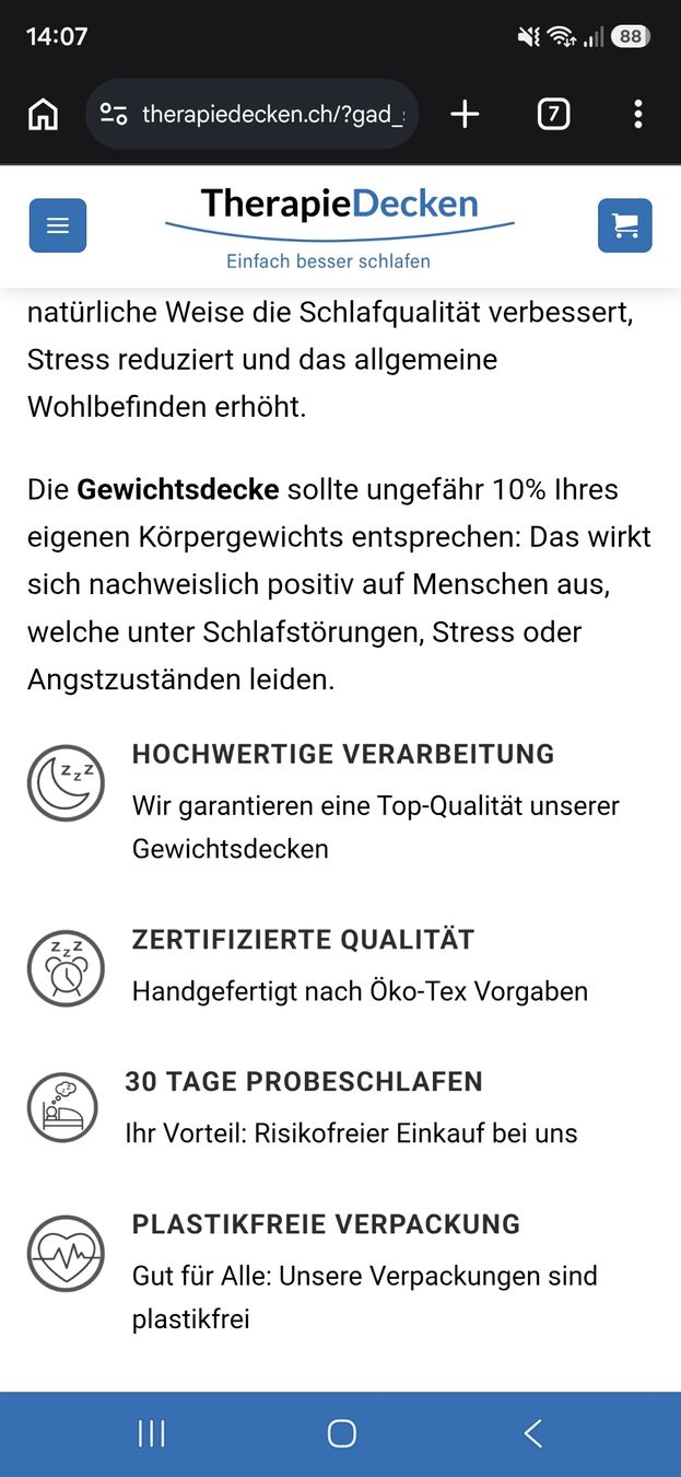 Coperte: Gewichtsdecke 7kg OekoTex – Nuovo (secondo la descrizione) da Zürich venduto da Kugellipo 1