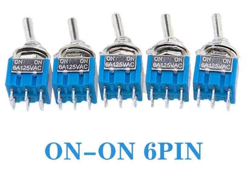 Schalter: 10Stk Kippschalter 6Pin On-ON 33x13mm Toggle Switch s202 – Neu und originalverpackt aus Illnau von diy-shop