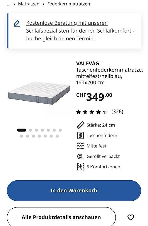 Ikea Materassi: Federkern Matratze 160x200 – Usato da Wimmis venduto da Berni78 1