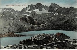 SURETTASEE  Splügen GR gel. mit Militärstempel ca 1920!