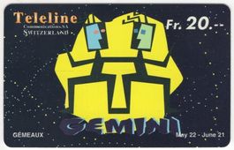 seltene TELELINE Prepaid Telefonkarte, Sternzeichen Zwilling