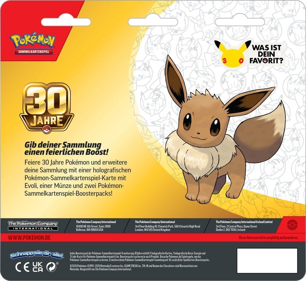 Pokémon TCG: 30 Jahre - 2-Pack Blister Evoli - *ALLEMAND* (Neu und ...