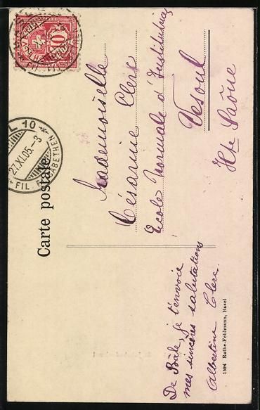 Cartoline postali: AK Basel, St. Jakobsdenkmal, 1905 – Usato da Berlin venduto da bartko-reher 1