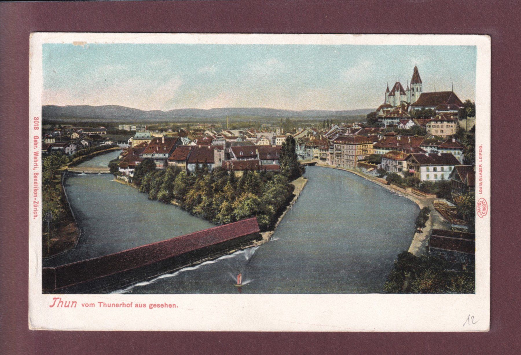 Ansichtskarten: THUN vom Thunerhof – Gebraucht aus Pully von nicecards